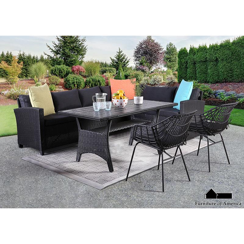 Furniture of America Kimara 5 Pc. Patio Dining Set, Black