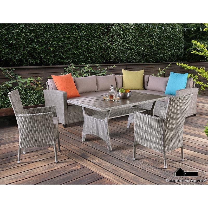 Furniture of America Kimara 5 Pc. Patio Dining Set, Gray