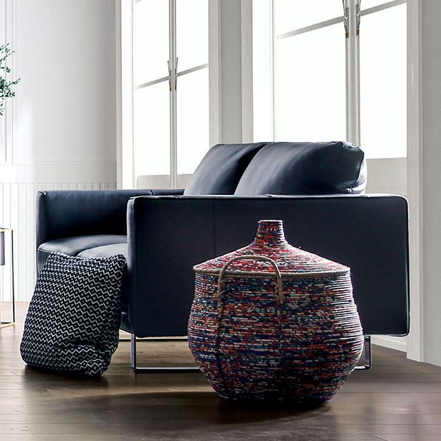 Furniture of America Mezzanotte Loveseat, Midnight Blue