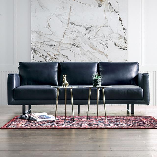 Furniture of America Mezzanotte Sofa, Midnight Blue