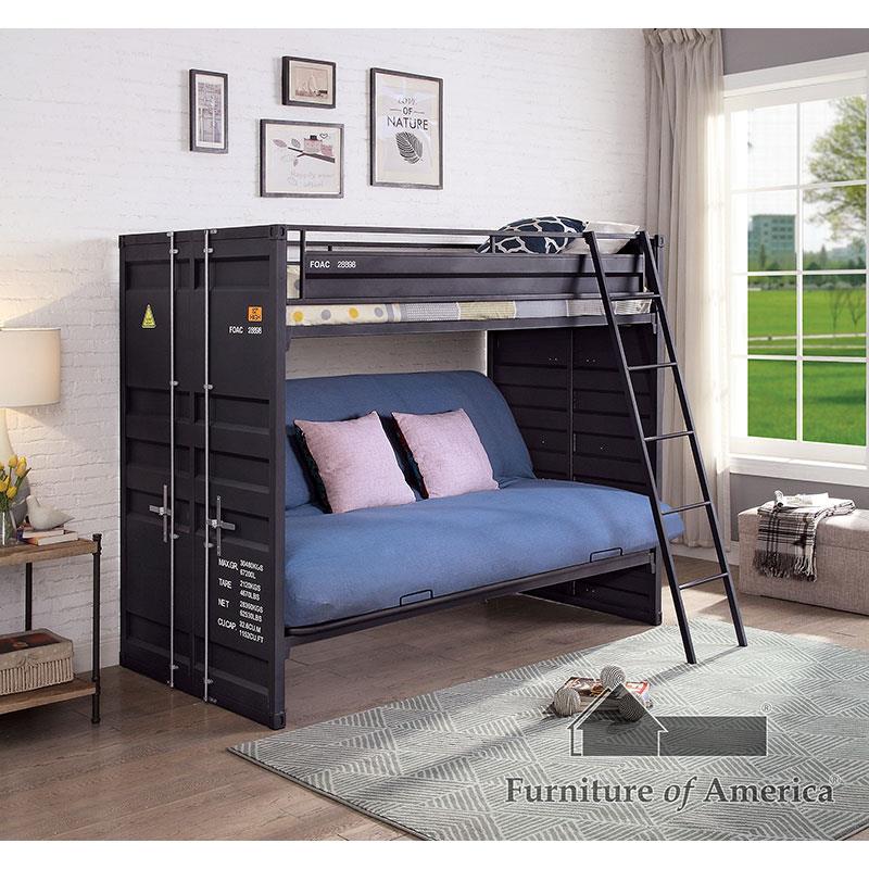 Furniture of America Lafray Twin Bunk Bed w/ Futon Base