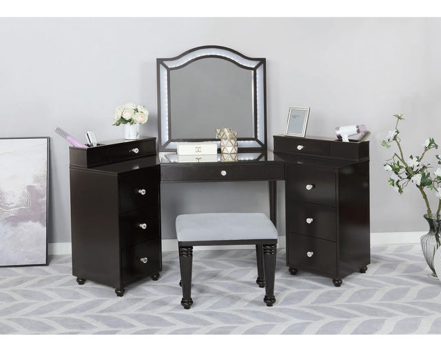 Furniture of America Tracie Vanity Set, Obsidian Gray