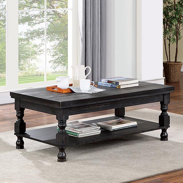 Furniture of America Calandra Coffee Table, Antique Black