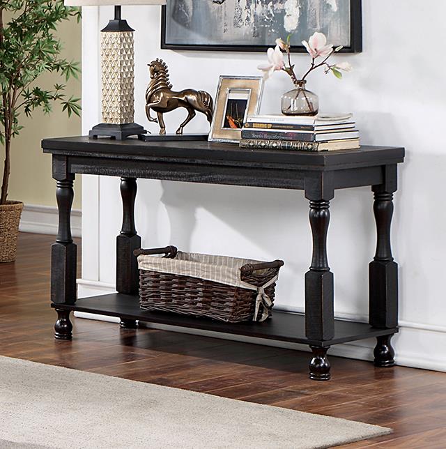 Furniture of America Calandra Sofa Table, Antique Black