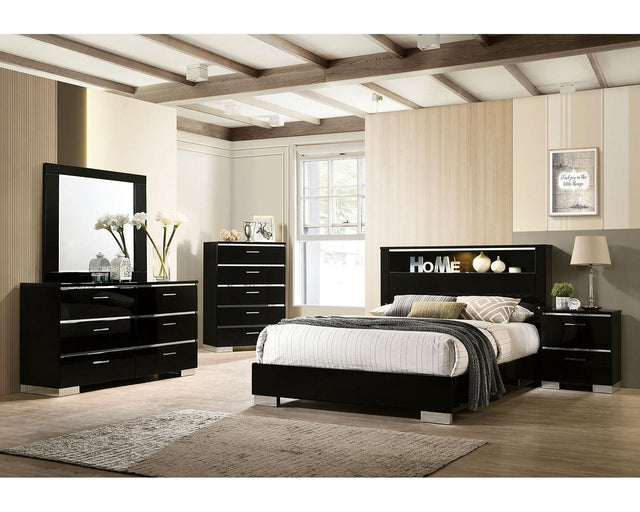 Furniture of America Carlie Queen Bed, Black