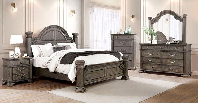 Furniture of America Pamphilos E.King Bed, Gray