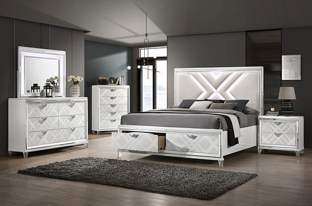 Furniture of America Emmeline 5 Pc. Queen Bedroom Set w/ 2NS