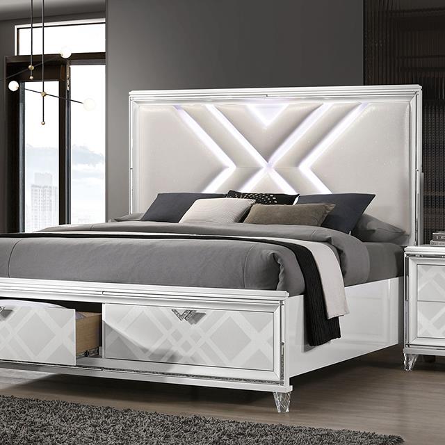 Furniture of America Emmeline Cal.King Bed, White
