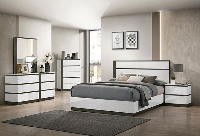 Furniture of America Birsfelden 5 Pc. Queen Bedroom Set w/ 2NS