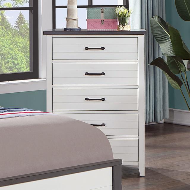 Furniture of America Priam Chest, White/Gray