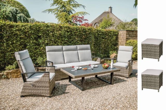 Furniture of America Antigua 6 Pc. Patio Set w/ 2 Ottomans