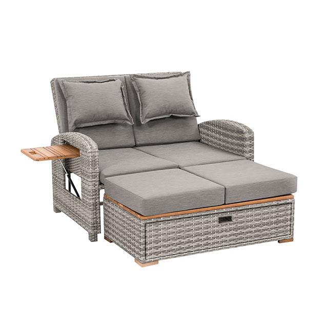 Furniture of America Bahia Tobago Reclining Chaise Lounge, Gray