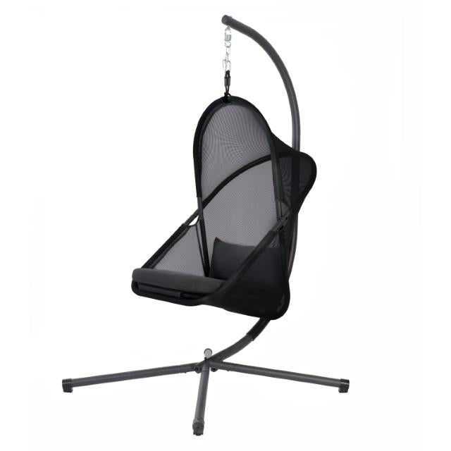 Furniture of America Crush Swing Chair w/ Stand, Black