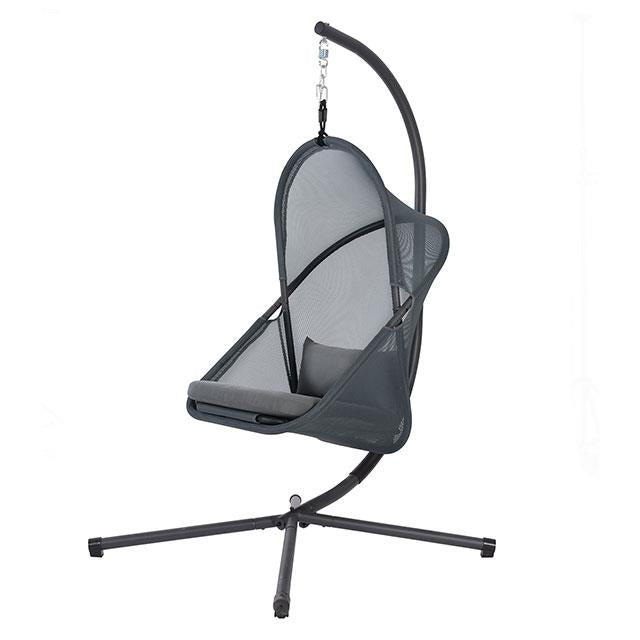 Furniture of America Crush Swing Chair w/ Stand, Dark Gray