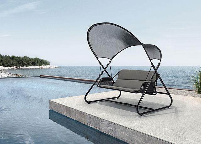 Furniture of America Sandor Swing Chair, Black