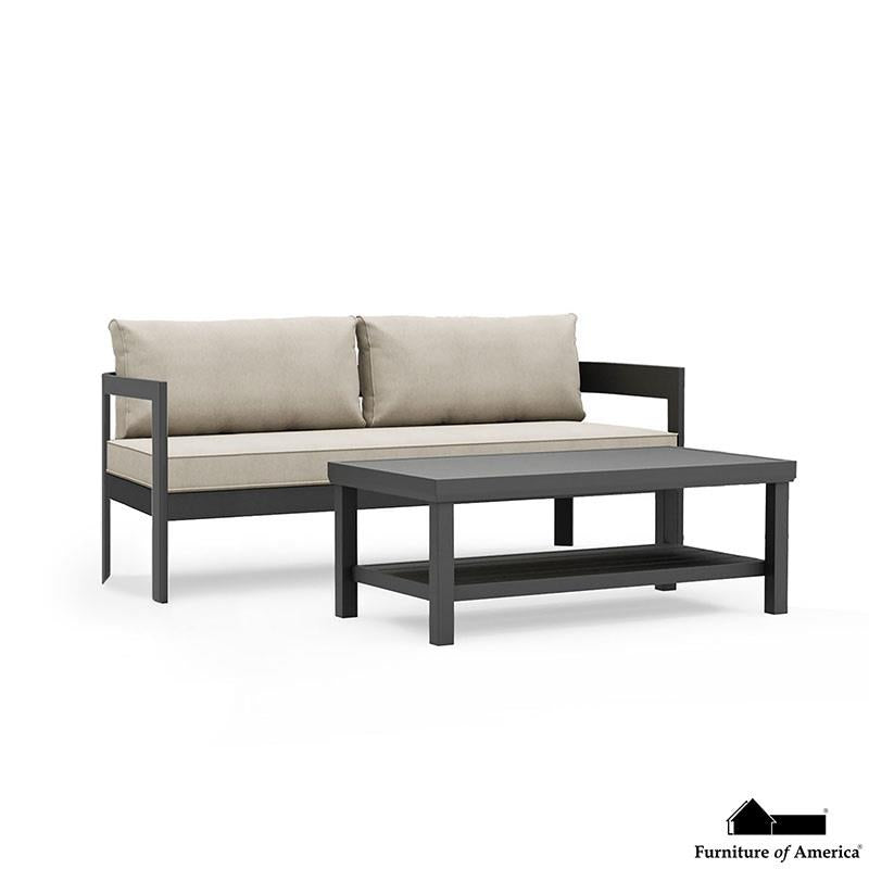 Furniture of America Lotus Sofa & Coffee Table Set