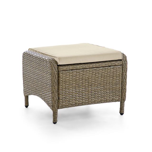 Furniture of America Mackay Ottoman (2/CTN), Beige/Natural Teak