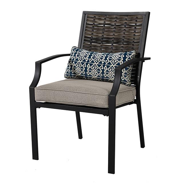 Furniture of America Sintra Arm Chair, Black/Gray