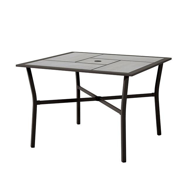 Furniture of America Sintra Patio Dining Table, Black/Gray