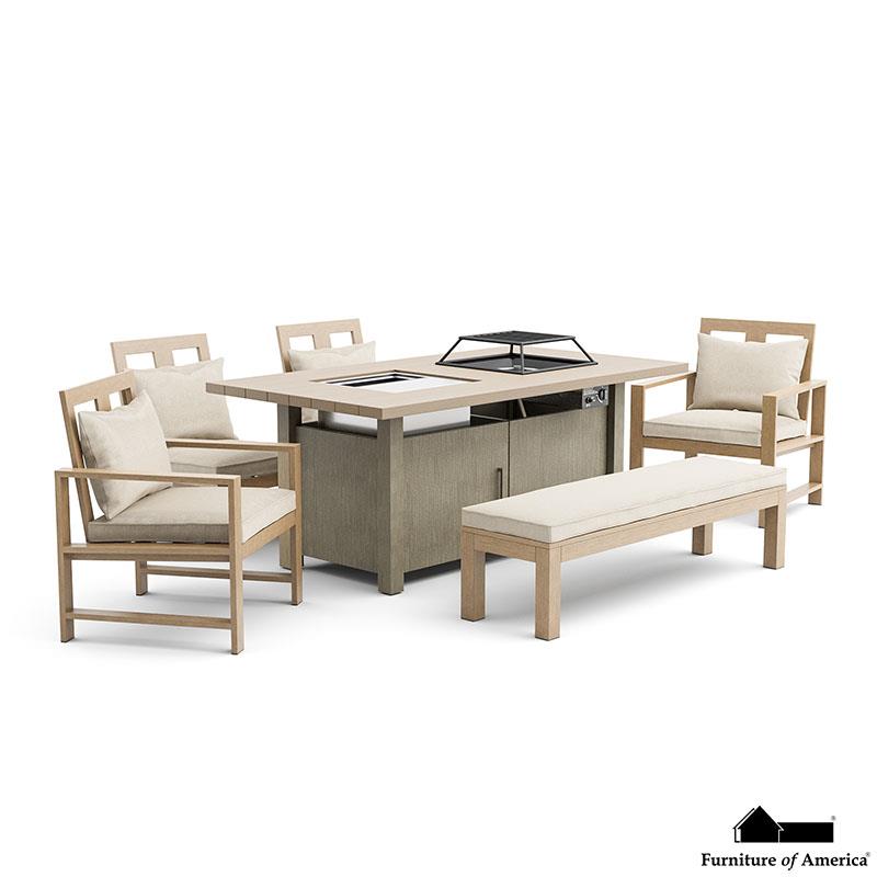 Furniture of America Bordeaux 6 Pc. Dining Set w/ Bench
