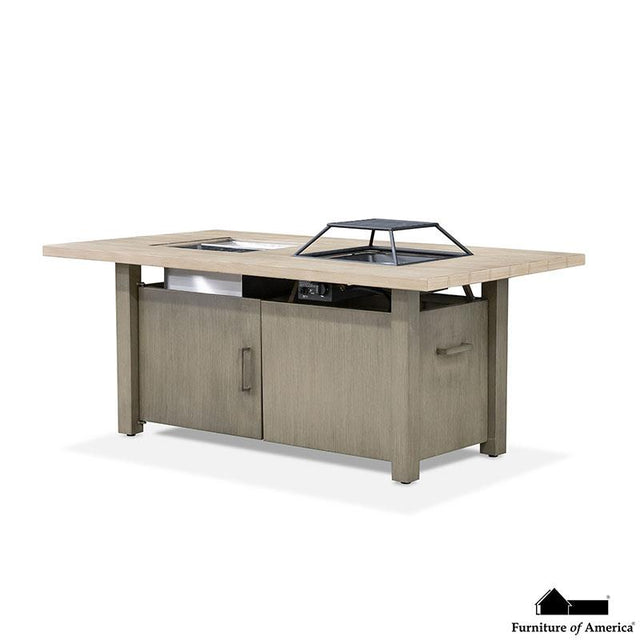 Furniture of America Bordeaux Dining Table w/ Fire Pit & Cooler