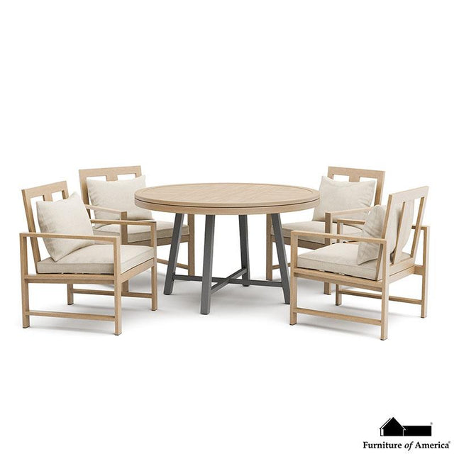 Furniture of America Lyon 5 Pc. Game Table Set w/ 4 Arm Chairs