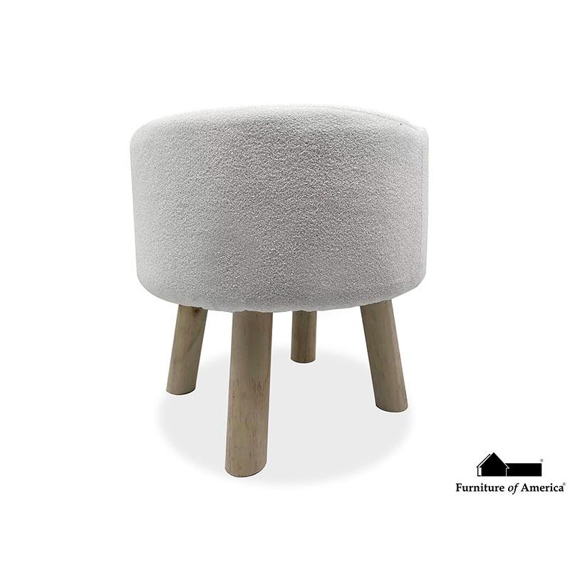 Furniture of America Gates Footstool (2/CTN), White/Natural
