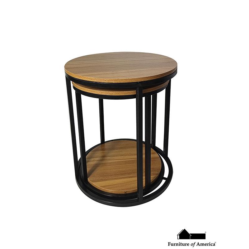 Furniture of America Mollie Nesting Tables (2/CTN), Natural/Black
