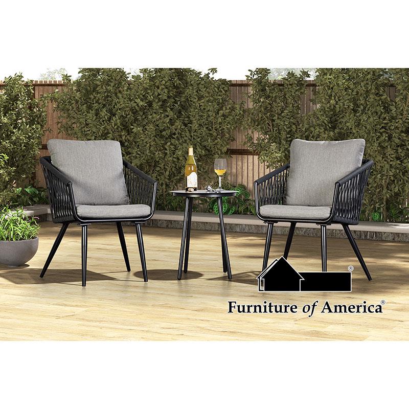 Furniture of America Shani 3 Pc. Conversation Set, Light Gray
