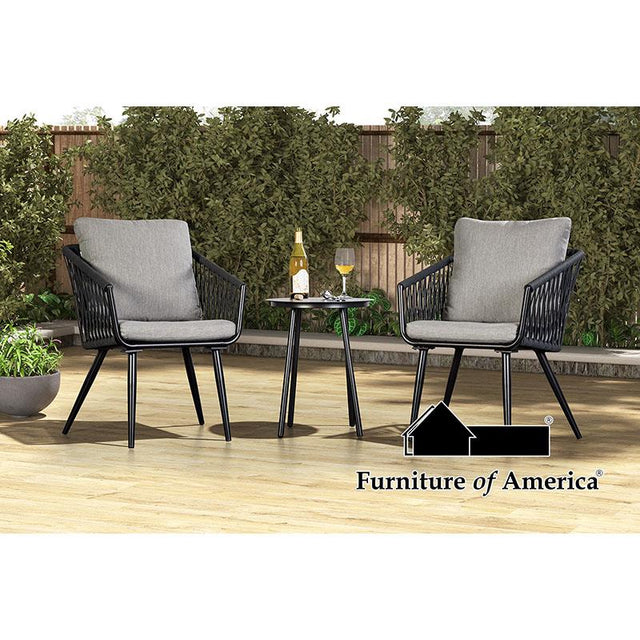 Furniture of America Shani 3 Pc. Conversation Set, Light Gray