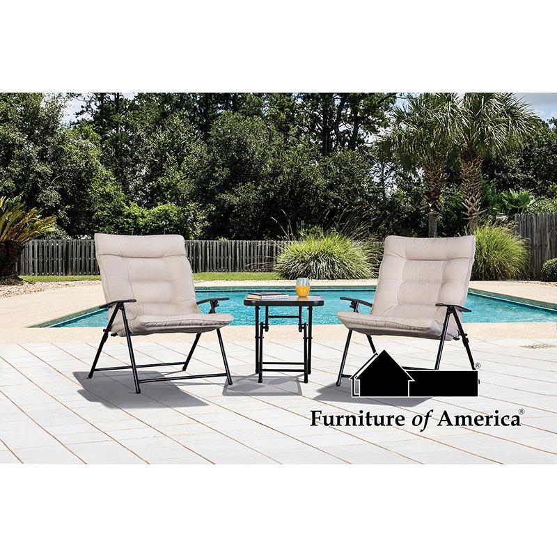 Furniture of America Bastia 3 Pc. Conversation Set, Beige