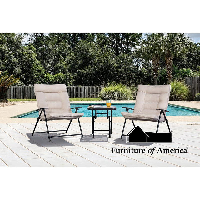 Furniture of America Bastia 3 Pc. Conversation Set, Beige