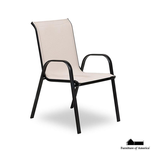 Furniture of America Pierro Stacking Chair (4/Stack), Beige