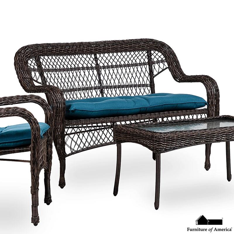 Furniture of America Oliveri Wicker Loveseat
