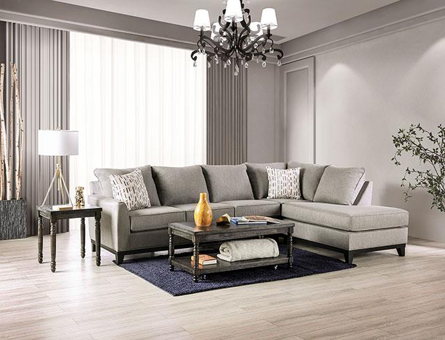 Furniture of America Lantwit Sectional, Light Gray