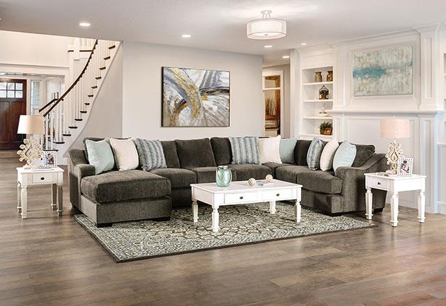 Furniture of America Farringdon Sectional, Dark Gray