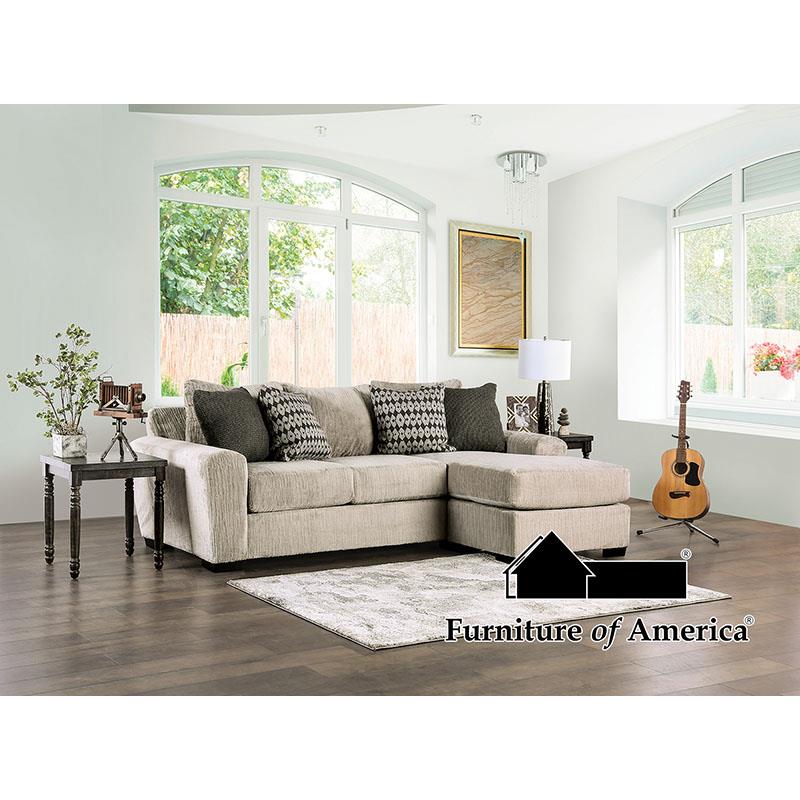 Furniture of America Eastcote Sectional, Light Mocha