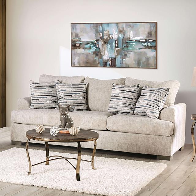 Furniture of America Leytonstone Sofa, Cream