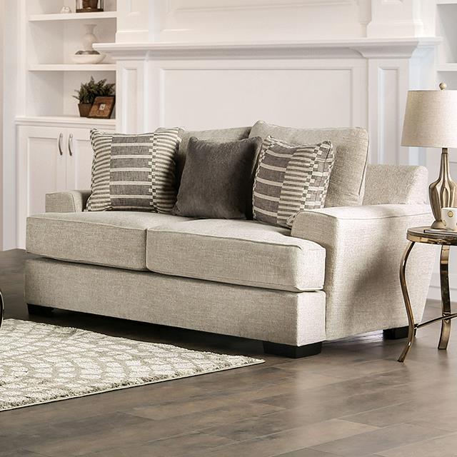 Furniture of America Holborn Loveseat, Beige