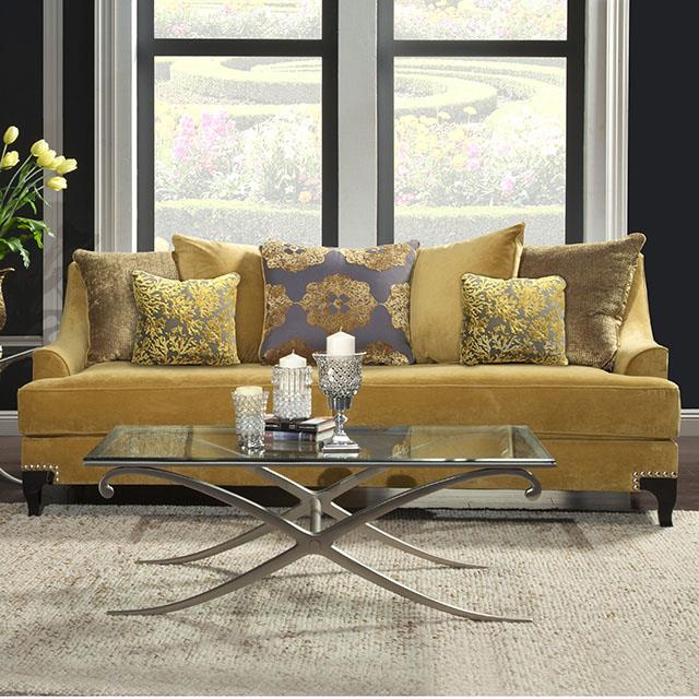 Furniture of America Viscontti Sofa, Gold
