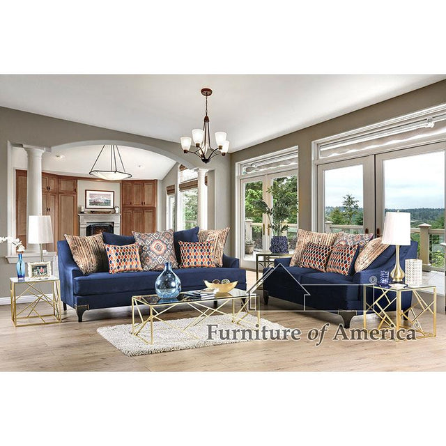 Furniture of America Sisseton Sofa, Navy