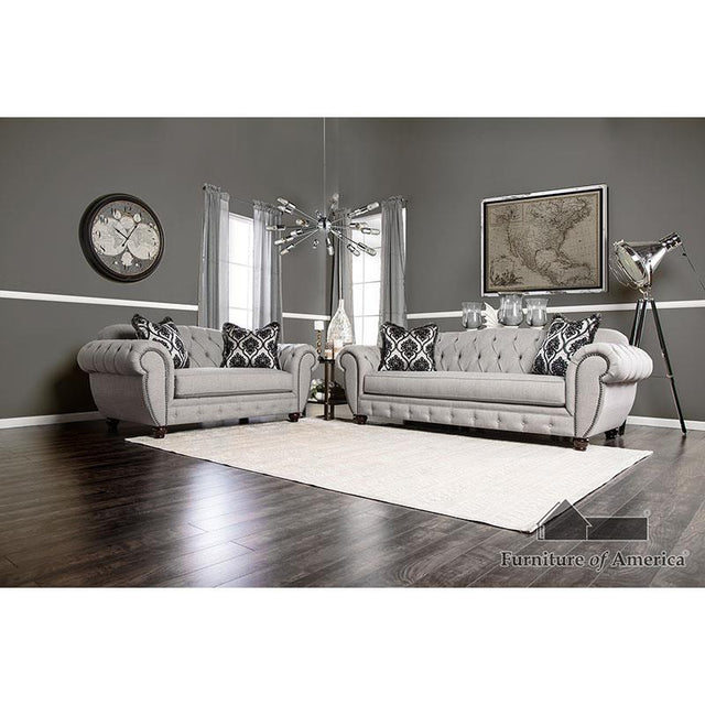 Furniture of America Viviana Loveseat, Gray