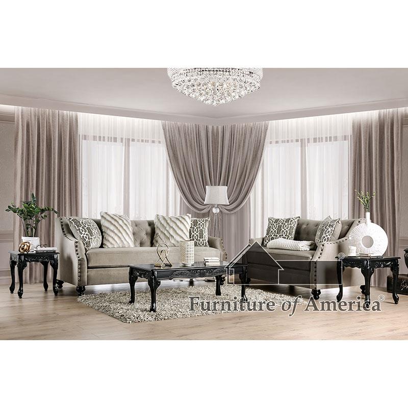 Furniture of America Ezrin Sofa + Loveseat