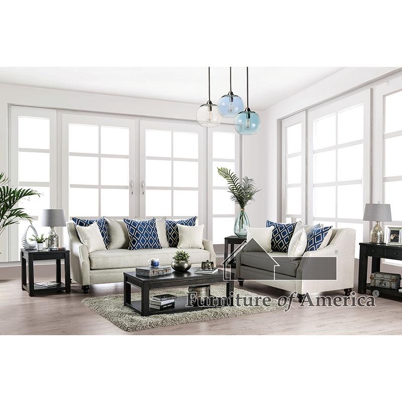 Furniture of America Nefyn Loveseat, Ivory