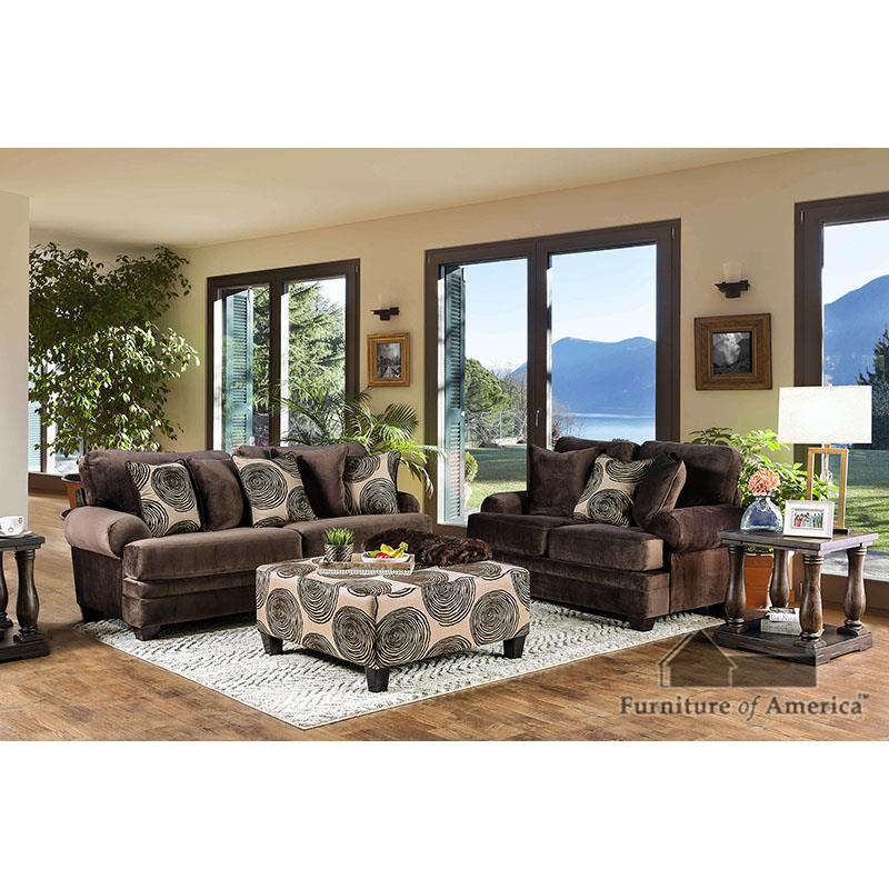 Furniture of America Bonaventura Ottoman, Brown