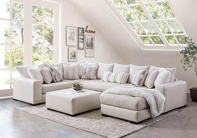 Furniture of America Warrenton Sectional, Ivory