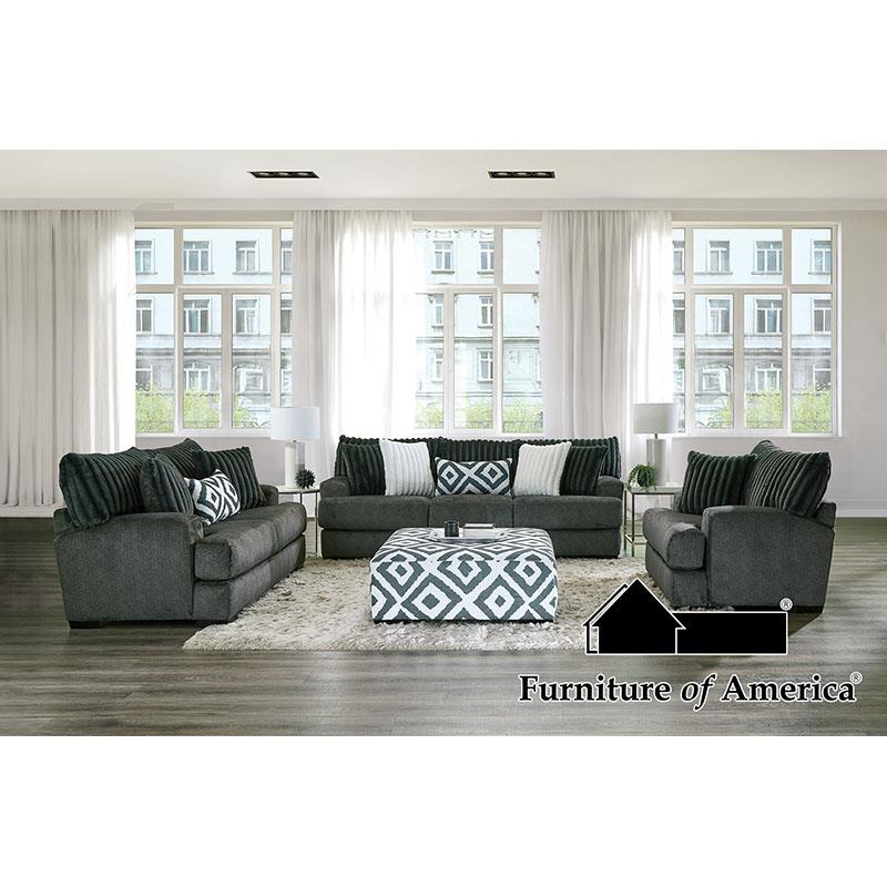 Furniture of America Loughlin Loveseat, Gun Metal