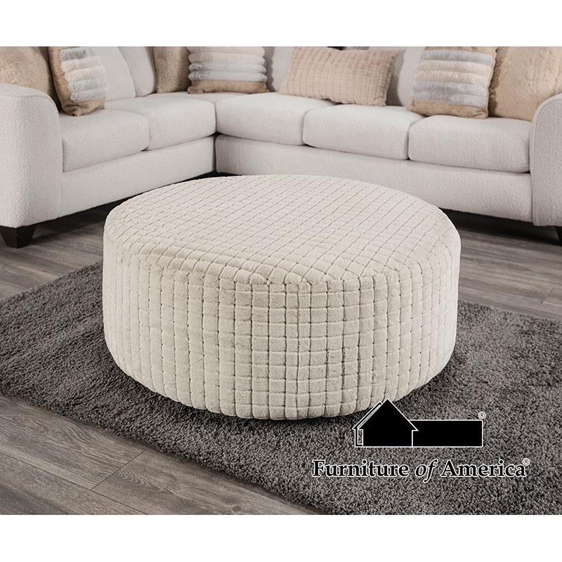 Furniture of America Iroquois Ottoman, Cream/Tan