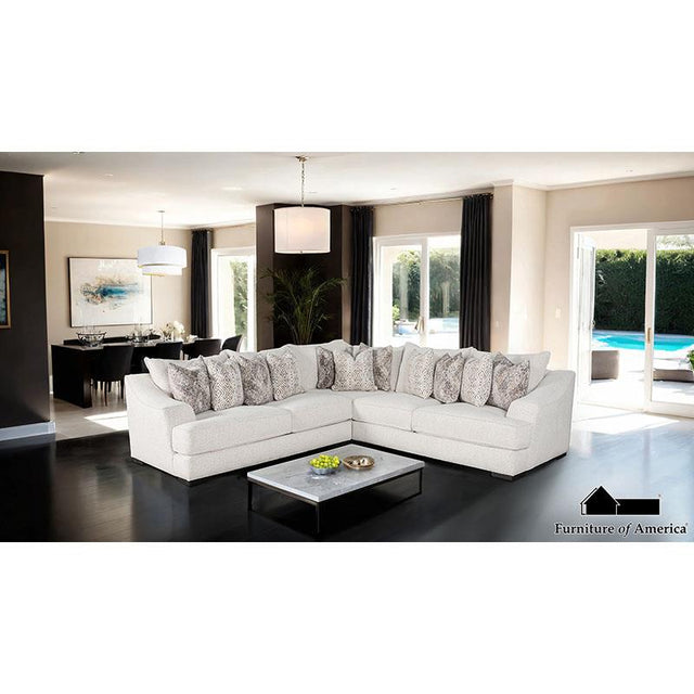 Furniture of America Moorpark Sectional, Off-White