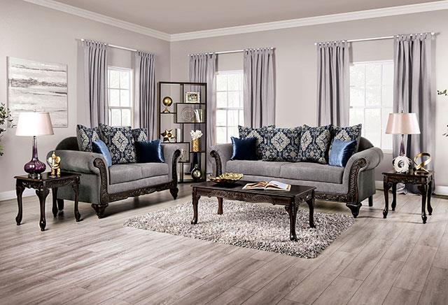Furniture of America Gustavo Sofa + Loveseat